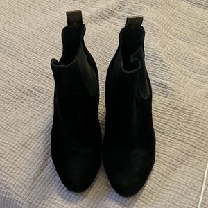 Louis Vuitton suede revival black booties